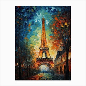 Eiffel Tower Paris Van Gogh Style 4 Canvas Print