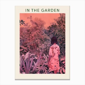 In The Garden Poster Pink 4 Canvas Print