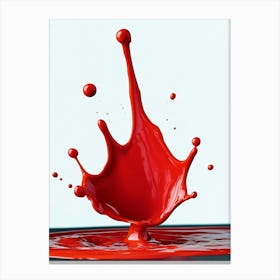 Red Paint Splash Canvas Print