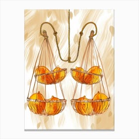 Oranges In Baskets Canvas Print