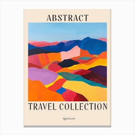 Abstract Travel Collection Poster Afghanistan 1 Canvas Print