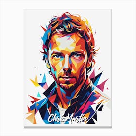 Chrish Martin Coldplay 01  Portrait Music WPAP Pop Art Canvas Print