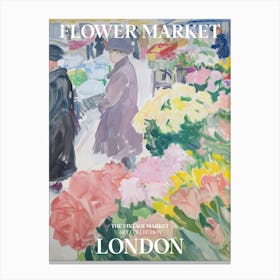 Vintage Flower Market Painting London 1 Canvas Print