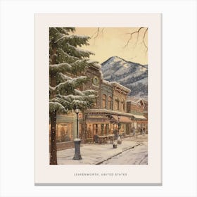 Vintage Winter Poster Leavenworth Washington 1 Canvas Print