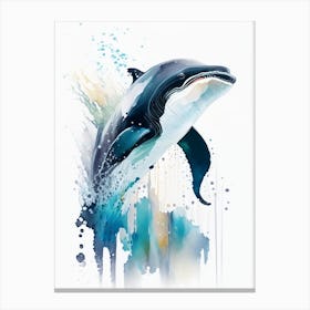 Southern Resident Killer Whale Storybook Watercolour  (2) Canvas Print