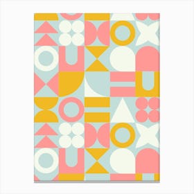 Sunrise Mid Century Retro Geometric Shapes Canvas Print