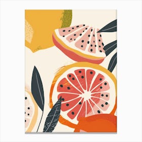 Grapefruits Close Up Illustration 1 Canvas Print