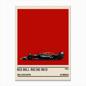 Red Bull Rb19 Honda Rbpt Oracle F1 Winner Gp Monaco 2023 Max Verstappen Canvas Print