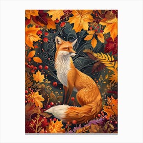 Solitary Fox In The Autumn 8 Canvas Print