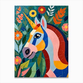 Unicorn Mosaic Canvas Print