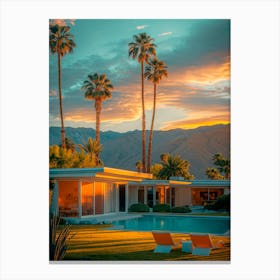 California Dreaming - Palm Springs Golden Sunset Canvas Print