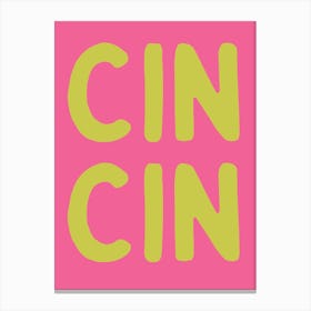 Cin Cin Retro Bar Cart Kitchen Vintage 3 Canvas Print