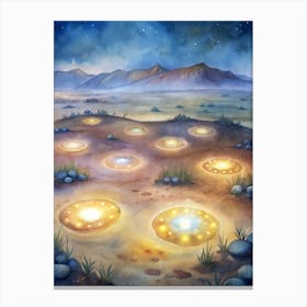 A Glowing Design Of The Fairy Circles In Namibia S (1) Canvas Print