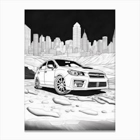 Subaru Impreza Wrx Sti Desert Drawing 1 Canvas Print