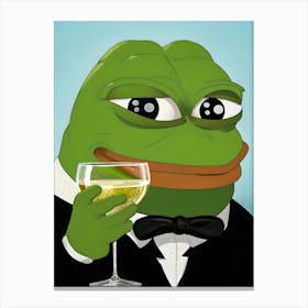 Pepe Frog Cheers Meme Art Canvas Print
