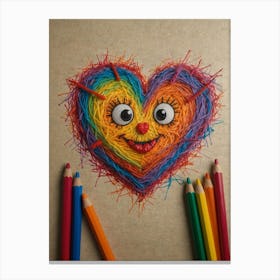 Heart Of String Art Canvas Print