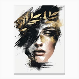 Gold And Black 45 Canvas Print