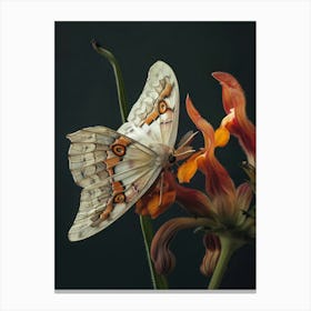 Butterfly On A Flower Canvas Print