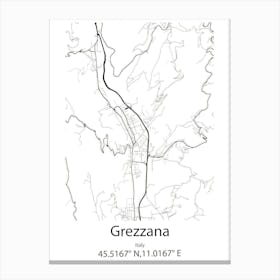 Grezzana,Italy Minimalist Map Canvas Print