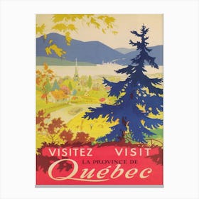 Quebec Canada Vintage TravelPoster Canvas Print