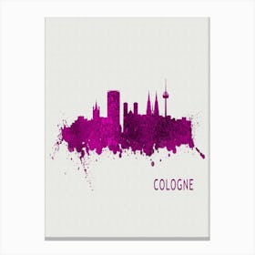 Cologne Germany City Purple Canvas Print