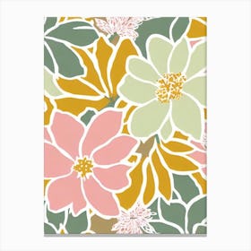 Heather Pastel Floral 1 Flower Canvas Print