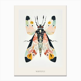 Colourful Insect Illustration Whitefly 21 Poster Canvas Print