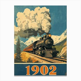 Aihrgdesign A Vintage Travel Poster Of A Steam Locomotive Chu 97a04555 6695 4a66 A32c E5db9c471996 3 Canvas Print