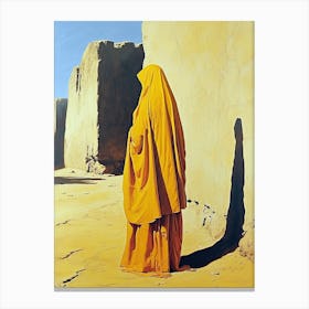 Arabian Woman In Yellow Canvas Print