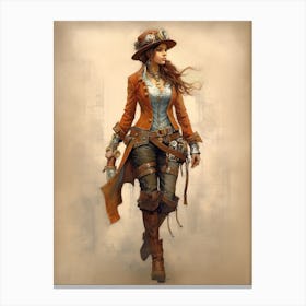 Steampunk Cowgirl 10 Canvas Print