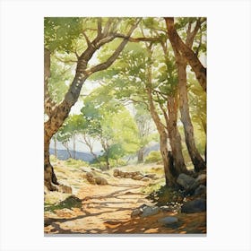 Dubrovnik Arboretum Croatia Watercolour 1  Canvas Print