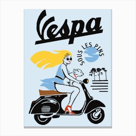 Un Air De Vacances, VESPA, SCOOTER Canvas Print