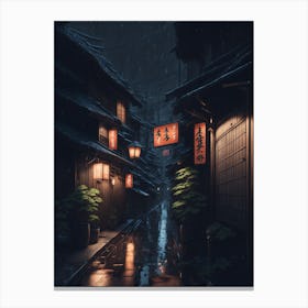 Rainy Night In Japan Canvas Print