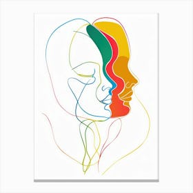 Simplicity Lines Woman Abstract Portraits 5 Canvas Print