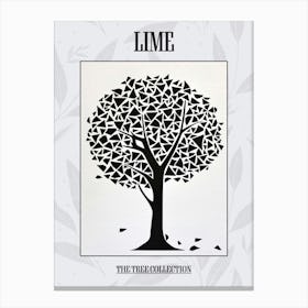 Lime Tree Simple Geometric Nature Stencil 11 Poster Canvas Print