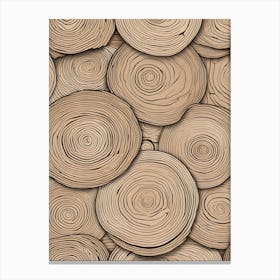 Abstract Modern Wood Rings 1 Canvas Print
