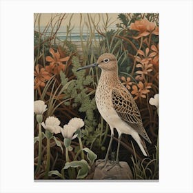 Dark And Moody Botanical Dunlin 1 Canvas Print