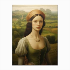 Lady In Green 2 Canvas Print