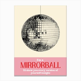 Mirrorball Lyrics Retro Disco Ball Canvas Print