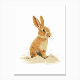 Mini Rex Rabbit Nursery Illustration 2 Canvas Print