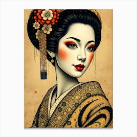 Geisha -Light Color Portrait Canvas Print