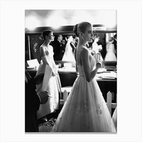 Audrey Hepburn And Grace Kelly Backstage Canvas Print