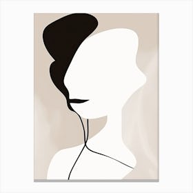 Face Line Art Abstract 4 Canvas Print