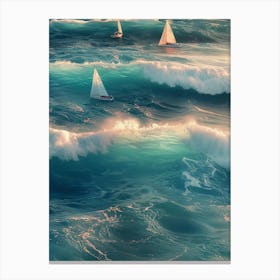 Sailboats In The Ocean 1 Canvas Print