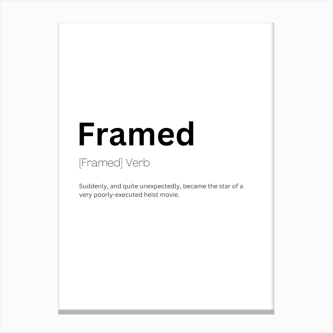 Framed Definition Meaning Canvas Print by Kaigozen