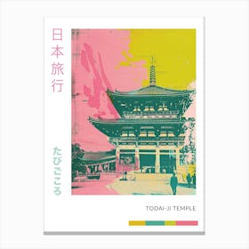 Todai Ji Temple Duotone Silkscreen Poster 3 Canvas Print