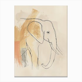 Elephant Drawing - Boho, Line Art 1 Canvas Print