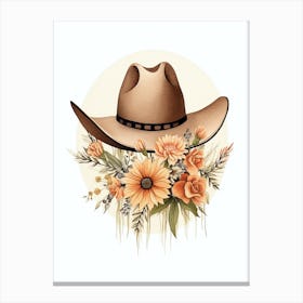 Cowgirl Hat With Flowers 1 Canvas Print