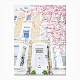Pink White London Springtime Canvas Print