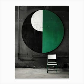 Chair In Front Of A Circle Canvas Print